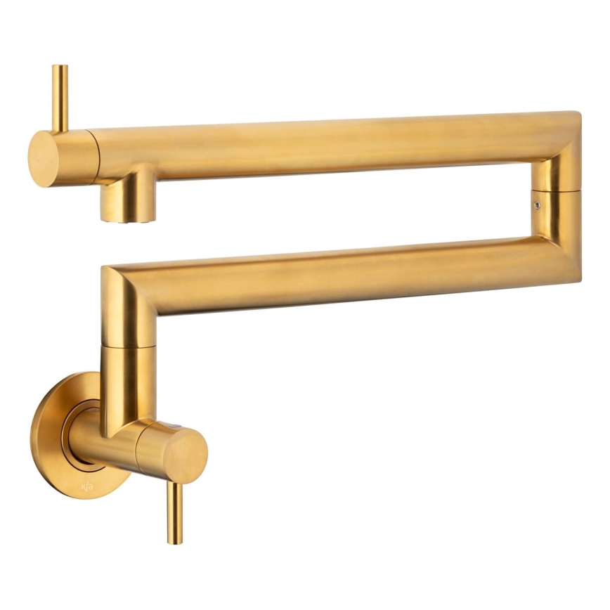 KFA Armatura 6623-030-31 - Küchenarmatur mit Gelenk DUERO POT FILLER Edelstahl/geschliffen golden
