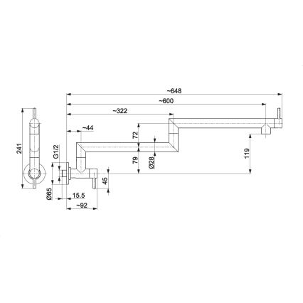 KFA Armatura 6623-030-31 - Küchenarmatur mit Gelenk DUERO POT FILLER Edelstahl/gebürstetes Gold