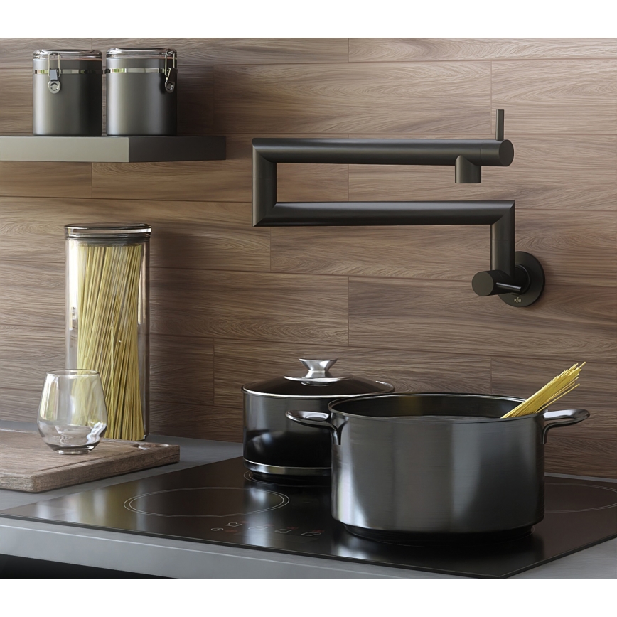 KFA Armatura 6623-030-81 - Küchenarmatur mit Gelenk DUERO POT FILLER Edelstahl/matt schwarz