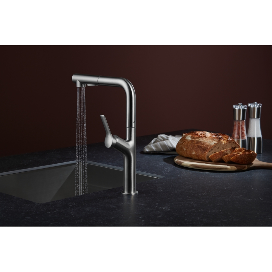 KFA Armatura 6623-220-22 - Wasserhahn/Armatur mit ausziehbarer Sprühvorrichtung DUERO DESIGN Edelstahl