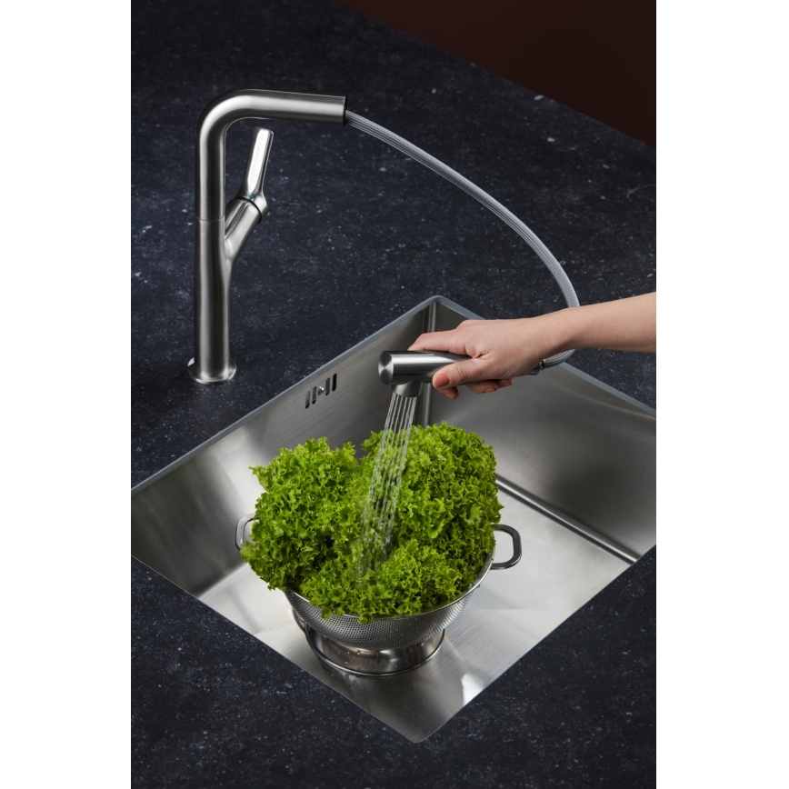 KFA Armatura 6623-220-22 - Wasserhahn/Armatur mit ausziehbarer Sprühvorrichtung DUERO DESIGN Edelstahl