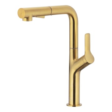 KFA Armatura 6623-220-31 - Wasserhahn/Armatur mit ausziehbarer Sprühvorrichtung DUERO DESIGN Edelstahl/geschliffen golden