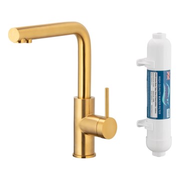 KFA Armatura 6623-912-31 - Wasserhahn mit Filter DUERO PURE Edelstahl/geschliffen golden + Filter