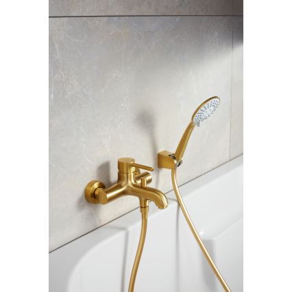 KFA Armatura 841-220-31 - Duschgarnitur MOZA geschliffen golden