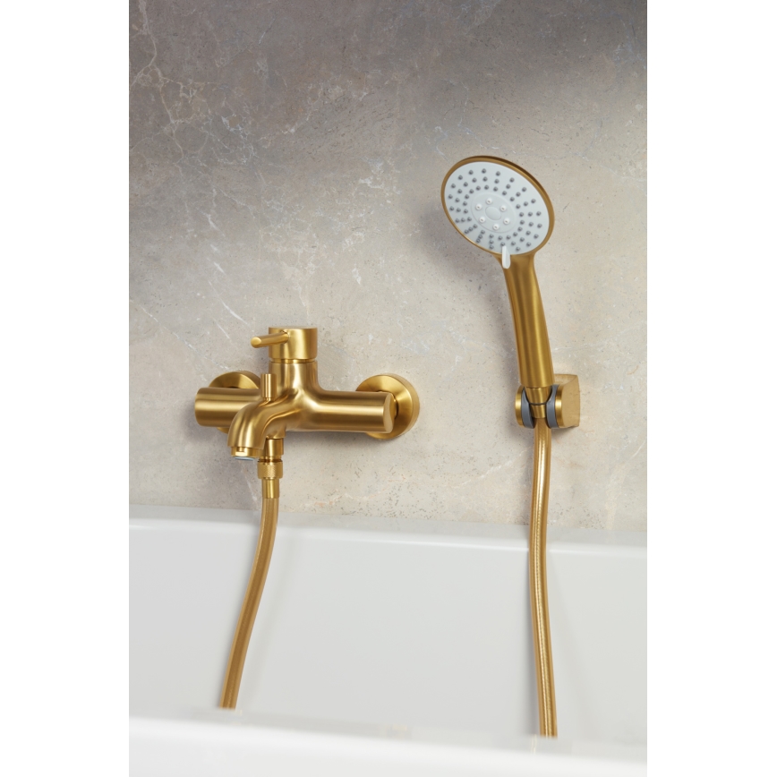 KFA Armatura 841-220-31 - Duschgarnitur MOZA geschliffen golden