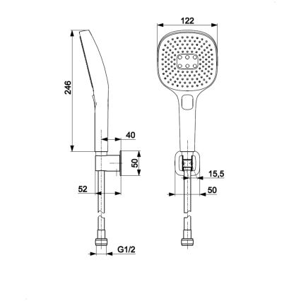 KFA Armatura 841-255-61 - Duschgarnitur MALAGA, metallic-grau