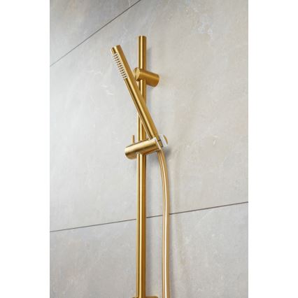 KFA Armatura 841-363-31 - Duschset MOZA Edelstahl/gebürstetes Gold