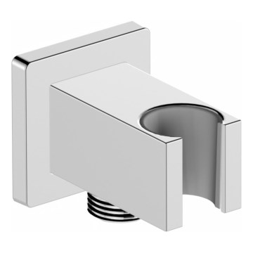 KFA Armatura 845-051-00 - Eckiger Duschhalter mit Auslass LOGON glänzendes Chrom