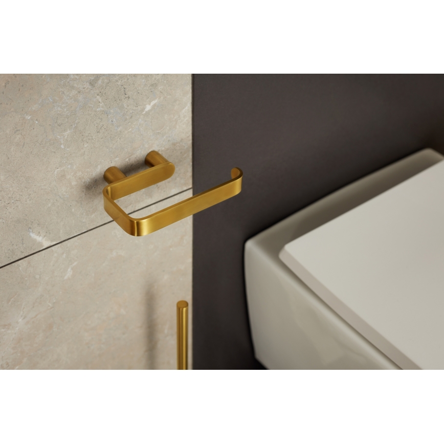 KFA Armatura 864-022-31 - Toilettenpapierhalter Edelstahl/geschliffen golden