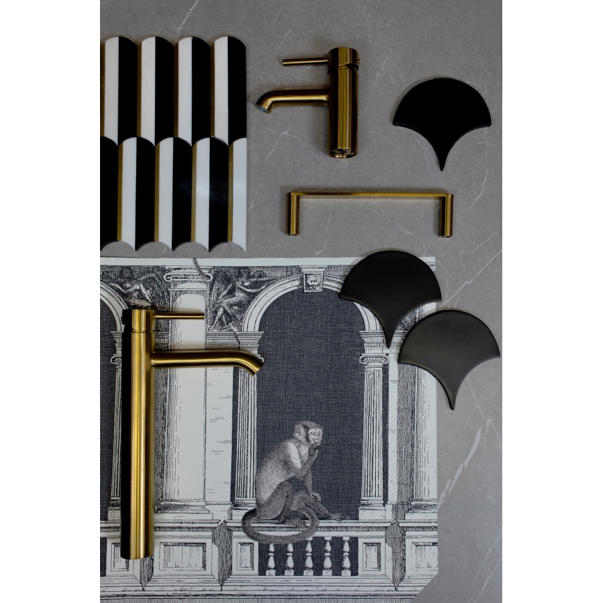 KFA Armatura 864-025-31 - Wand-Handtuchhalter 24 cm Edelstahl/geschliffen golden