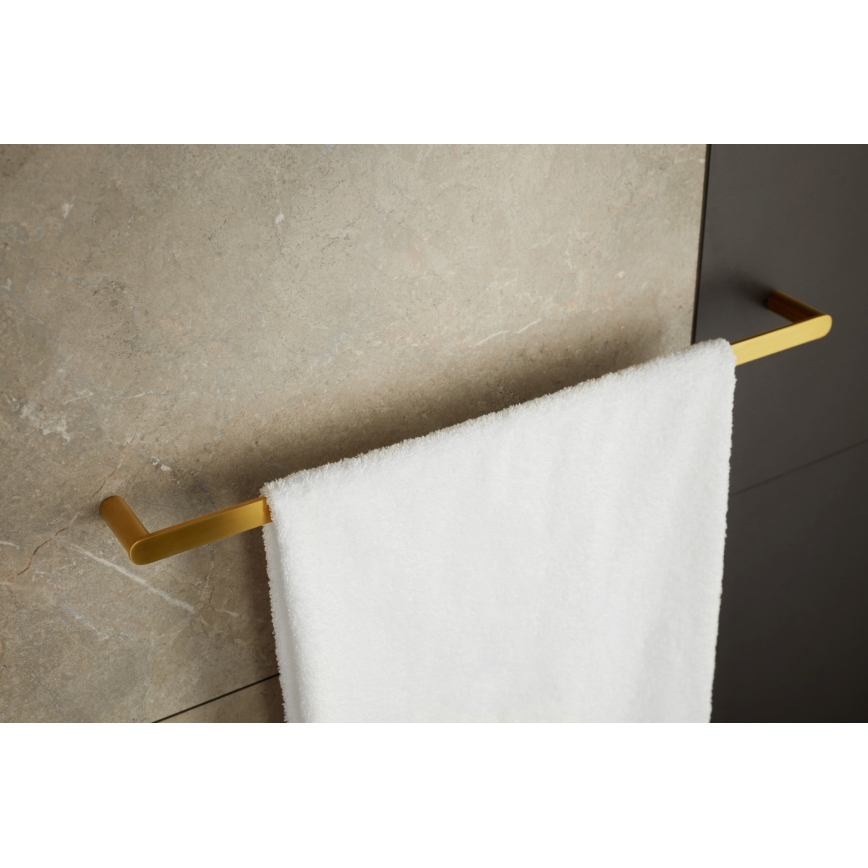 KFA Armatura 864-026-31 - Wand-Handtuchhalter 47 cm Edelstahl/geschliffen golden