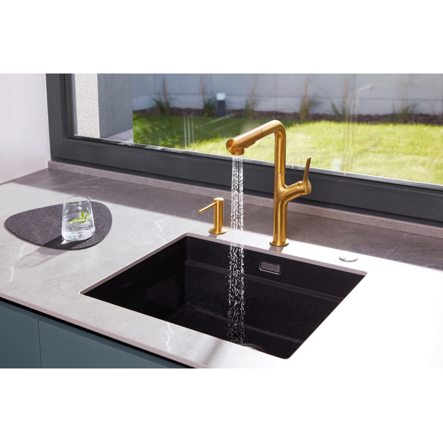KFA Armatura 990-100-31 - Einbau-Seifenspender DUERO Edelstahl/geschliffen golden
