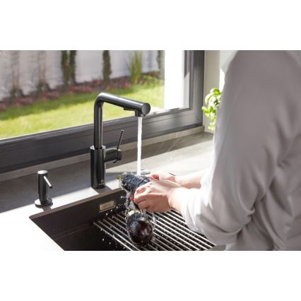 KFA Armatura 990-100-81 - Einbau-Seifenspender DUERO Edelstahl/matt schwarz