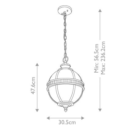Kichler - Außenlüster an einer Kette HALLERON 3xE14/60W/230V IP44