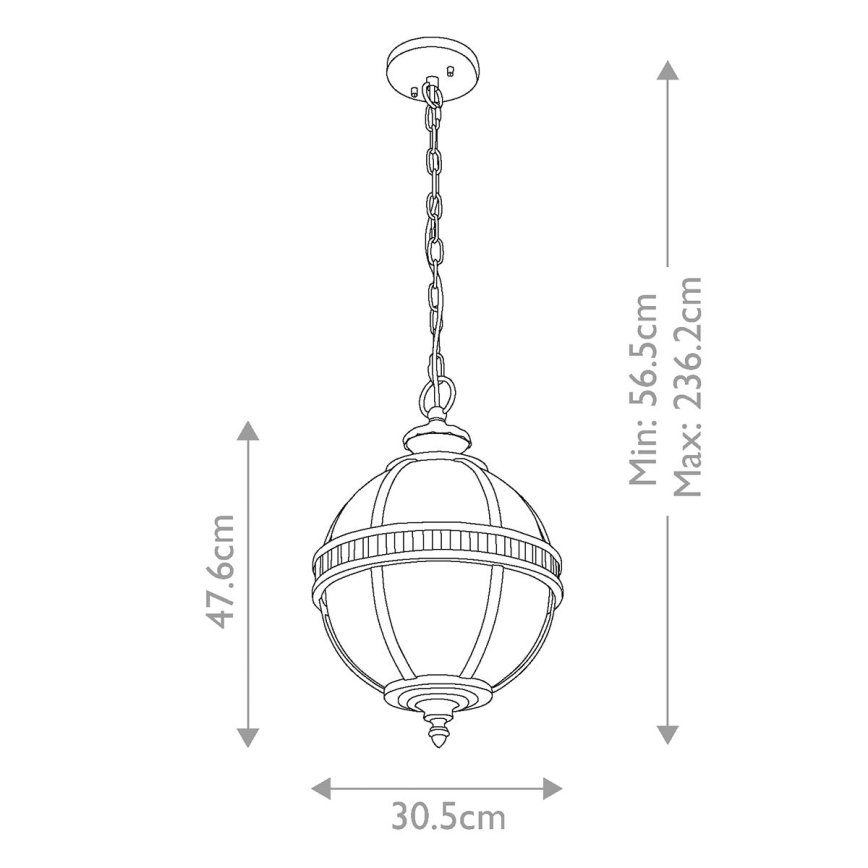 Kichler - Außenlüster an einer Kette HALLERON 3xE14/60W/230V IP44
