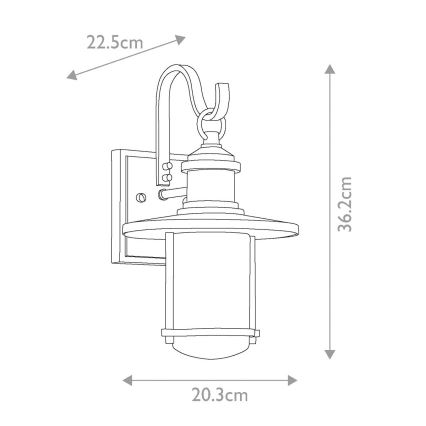 Kichler - Außenwandbeleuchtung RIVERWOOD 1xE27/100W/230V IP44 anthrazit