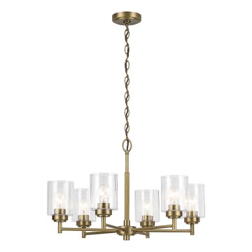 Kichler - Hängeleuchte an Kette WINSLOW 6xE27/60W/230V d 66 cm Messing