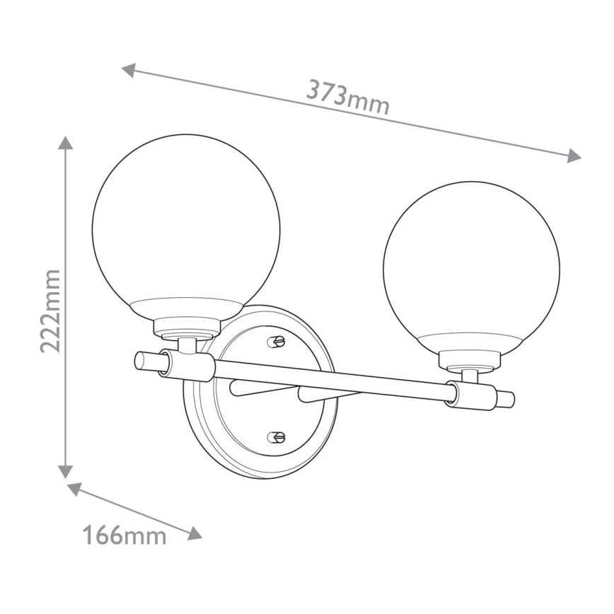 Kichler - LED-Badezimmer-Wandleuchte BENNO 2xLED/3W/230V schwarz/gold IP44