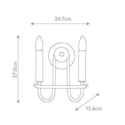 Kichler - Wandleuchte CAPITOL HILL 2xE14/40W/230V goldfarben