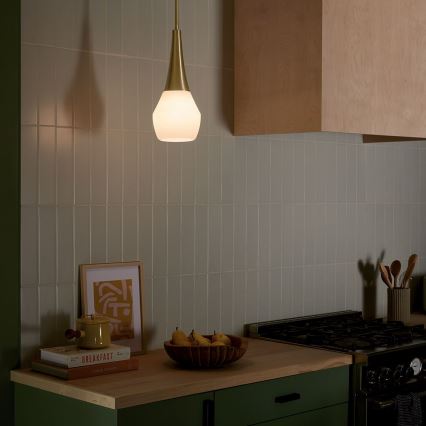 Kichler - Deckenleuchte an Stange DEELA 1xE27/60W/230V d 17,8 cm Messing