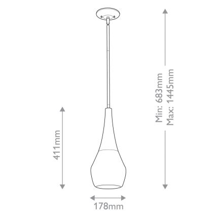 Kichler - Deckenleuchte an Stange DEELA 1xE27/60W/230V d 17,8 cm Messing