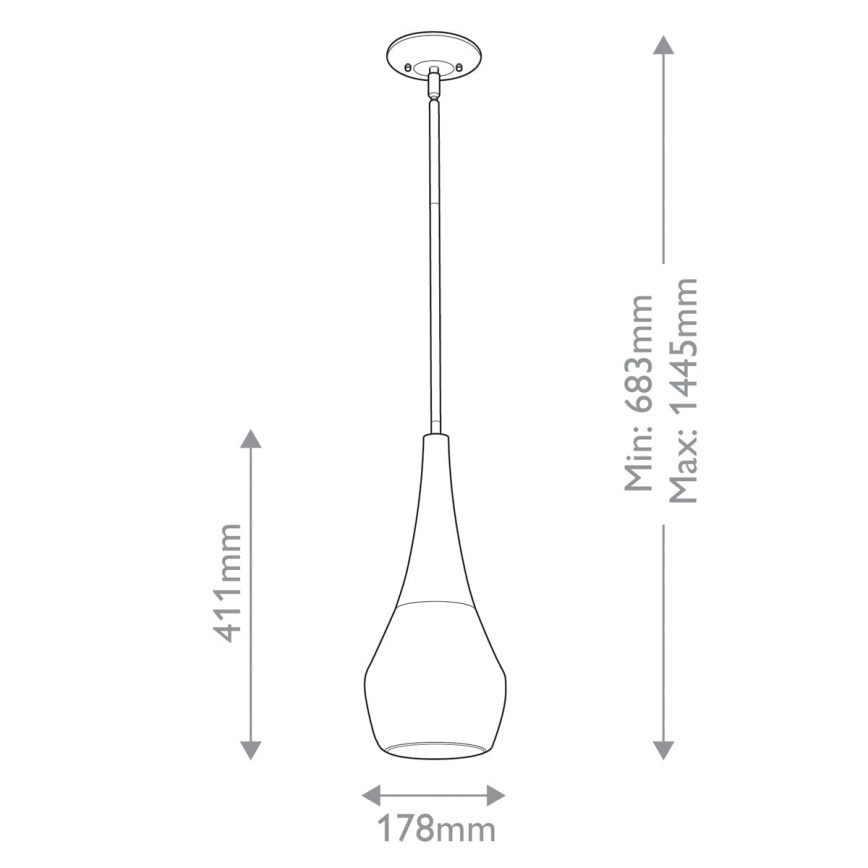 Kichler - Deckenleuchte an Stange DEELA 1xE27/60W/230V d 17,8 cm Messing