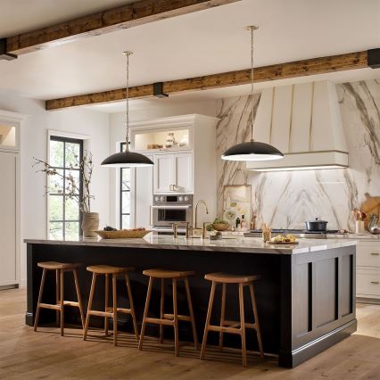 Kichler - Hängeleuchte an Kette DELAROSA 1xE27/60W/230V schwarz/Messing