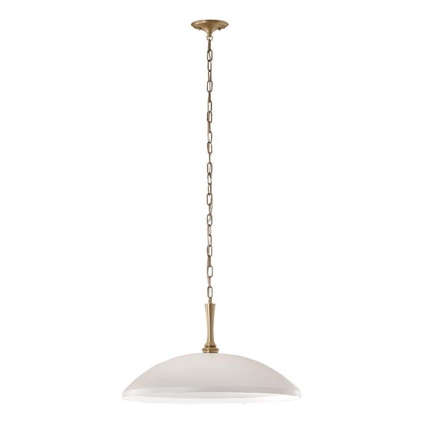 Kichler - Hängeleuchte an Kette DELAROSA 1xE27/60W/230V weiß/Messing