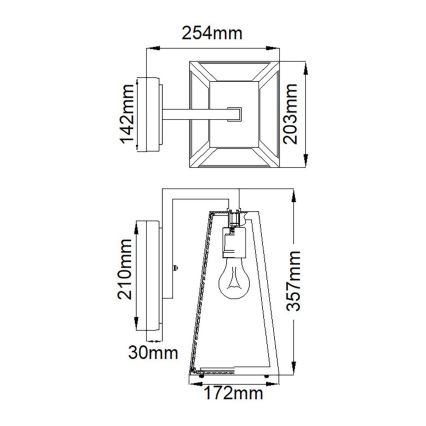 Kichler - Outdoor-Wandleuchte DELISON 1xE27/60W/230V IP44