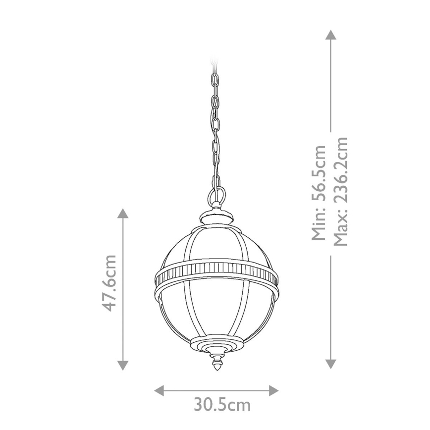 Kichler - Außen-Kronleuchter mit Kette HALLERON 3xE14/40W/230V IP44