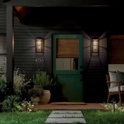 Kichler - Außen-Wandleuchte HONE M 1xE27/60W/230V IP44 schwarz