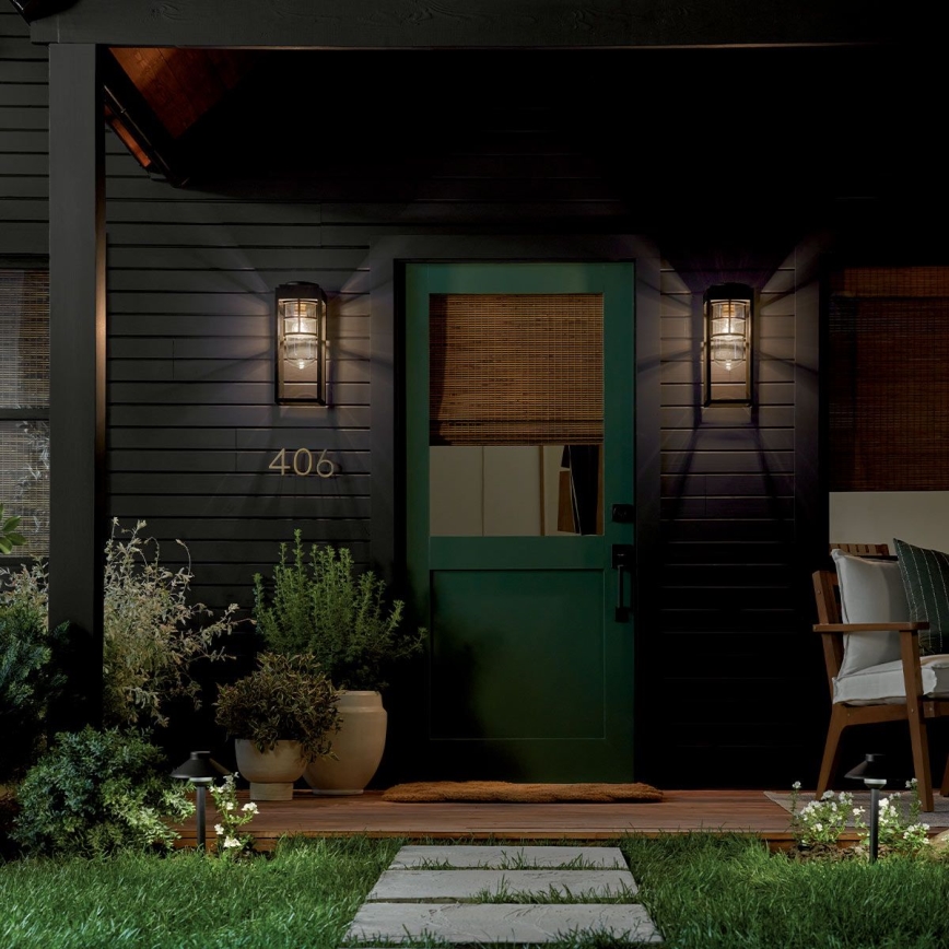 Kichler - Außen-Wandleuchte HONE M 1xE27/60W/230V IP44 schwarz