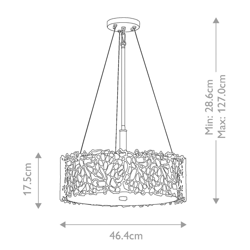 Kichler - Deckenleuchte an Stange SILVER CORAL 3xE27/100W/230V matt Chrom