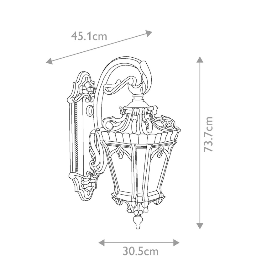 Kichler - Outdoor-Wandleuchte TOURNAI 3xE14/60W/230V IP44