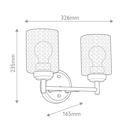 Kichler - Wandleuchte WINSLOW 2xE27/60W/230V Messing