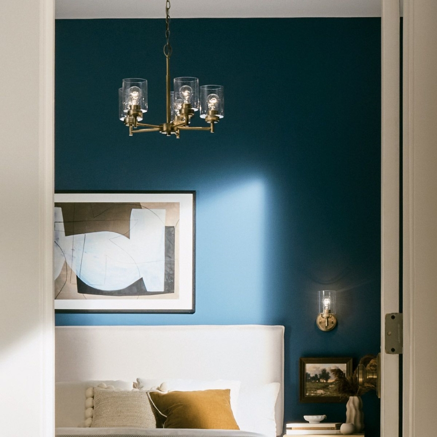 Kichler - Hängeleuchte an Kette WINSLOW 5xE27/60W/230V d 50,2 cm Messing