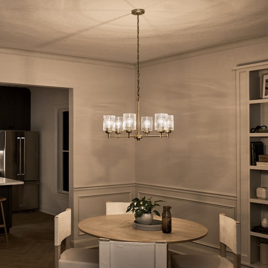 Kichler - Hängeleuchte an Kette WINSLOW 6xE27/60W/230V d 66 cm Messing