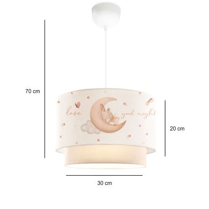 Kinder-Deckenleuchte CANDY 1xE27/40W/230V weiß/beige