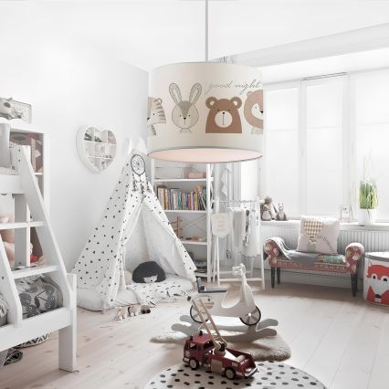 Kinder-Deckenleuchte CANDY 1xE27/40W/230V weiß/braun