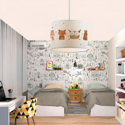 Kinder-Deckenleuchte CANDY 1xE27/40W/230V weiß/braun