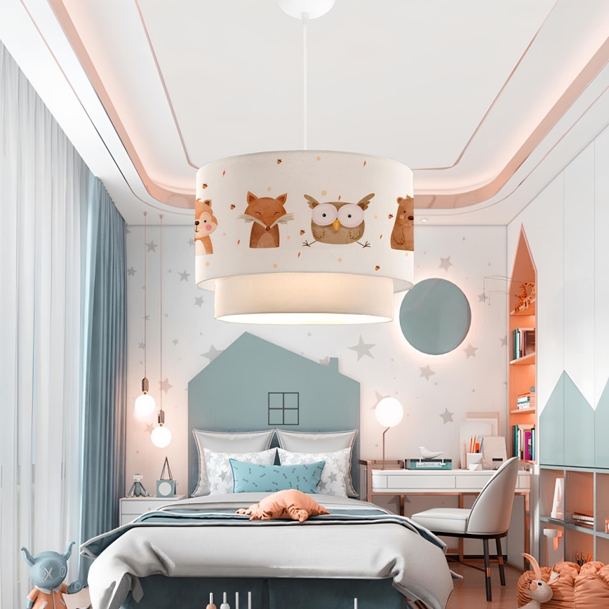 Kinder-Deckenleuchte CANDY 1xE27/40W/230V weiß/braun