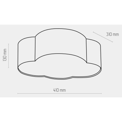 Kinder Deckenleuchte CLOUD MINI 2xE27/15W/230V grau