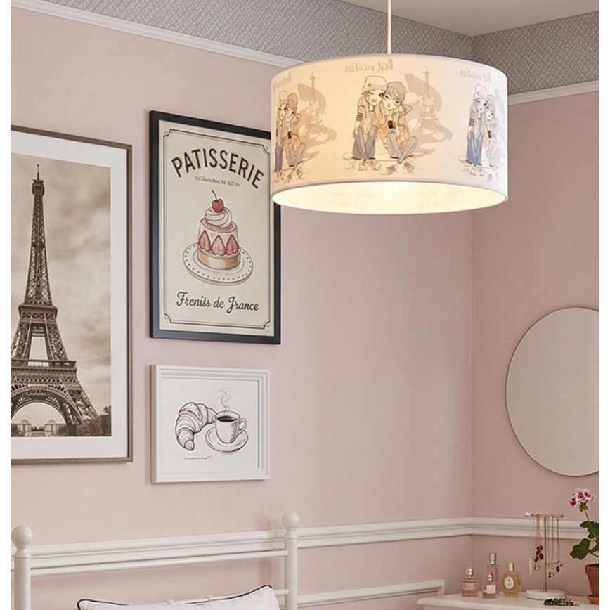 Kinder-Deckenleuchte GIRLS VIBES 1xE27/60W/230V Ø 40 cm Paris