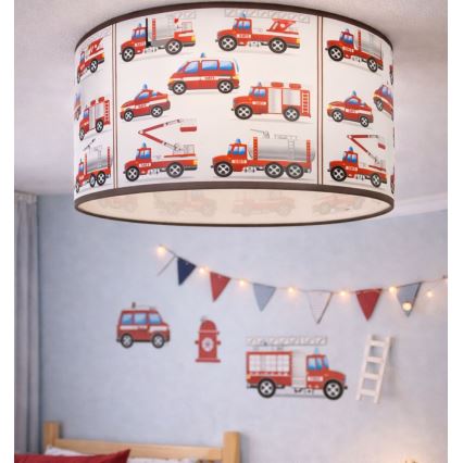 Kinder-Deckenleuchte KIDS ROOM, 1xE27/60W/230V, Ø 40 cm, Feuerwehr-Motiv