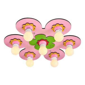 Kinder-Deckenleuchte LUCCA 7xE27/24W/230V rosa