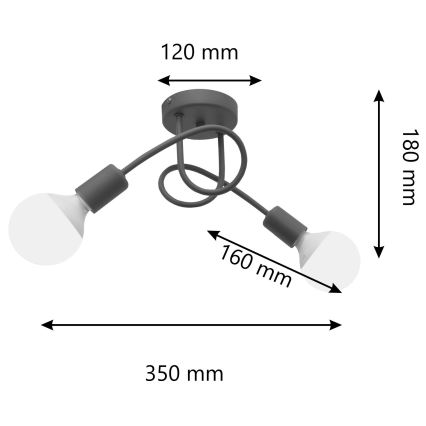 Deckenleuchte für Kinder OXFORD 2xE27/15W/230V grau