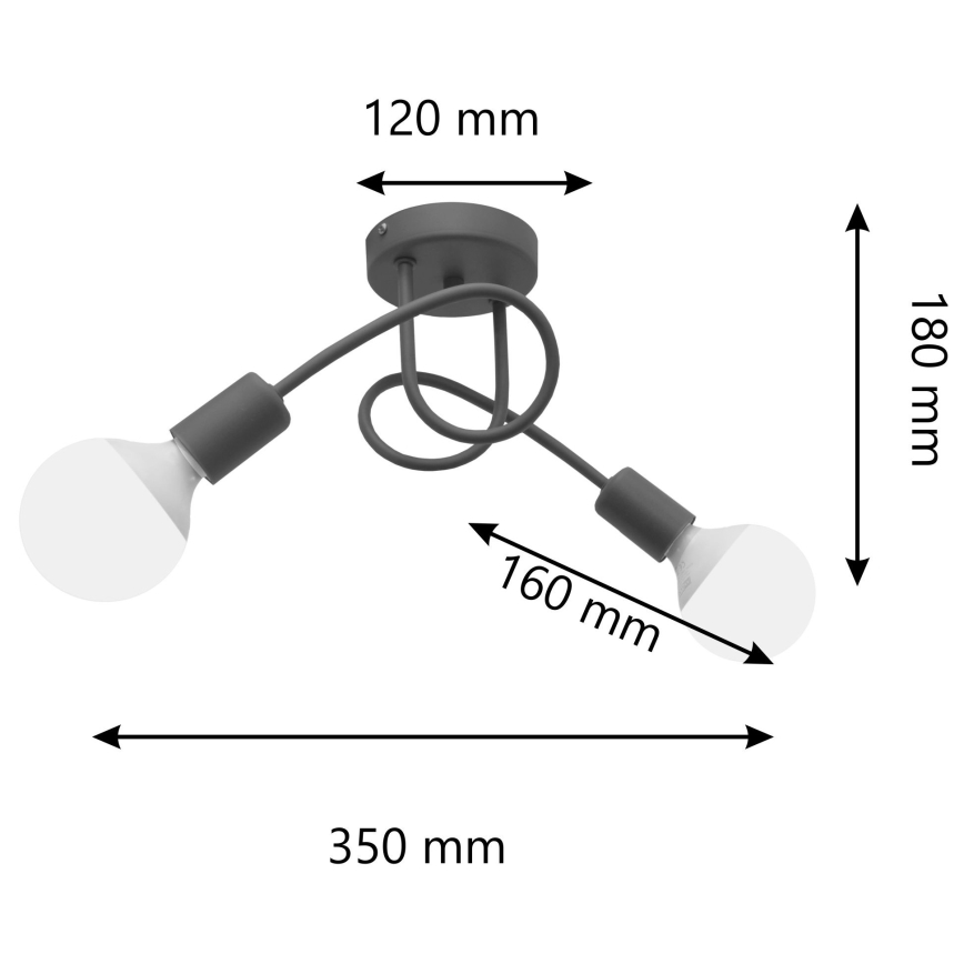 Deckenleuchte für Kinder OXFORD 2xE27/15W/230V grau