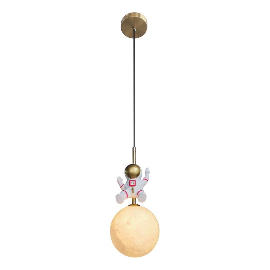 Kinder-Hängeleuchte ASTRONAUT 1xE27/60W/230V d 15 cm golden/beige