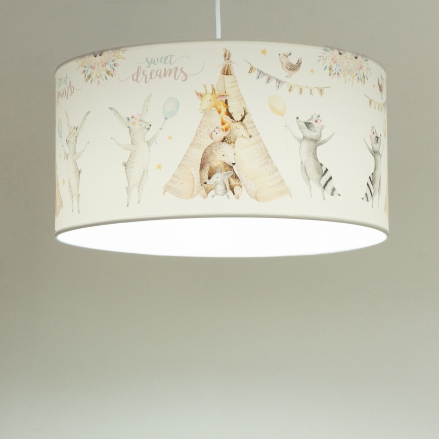 Kinder-Hängeleuchte KIDS ROOM 1xE27/60W/230V Ø 40 cm, mit Tiermotiven