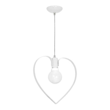 Kinder-Hängeleuchte LOVE 1xE27/60W/230V weiß